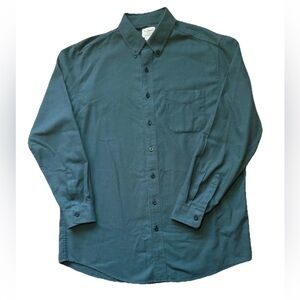LL Bean Men’s Green Houndstooth Button Down Ling Sleeve Shirt Size Large